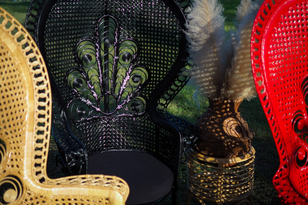 เก้าอี้หวายแท้ PISAMAI รุ่น PRINCESS CHAIR เก้าอี้นางงาม ขนาด 75*55*150 ซม. สีดำ